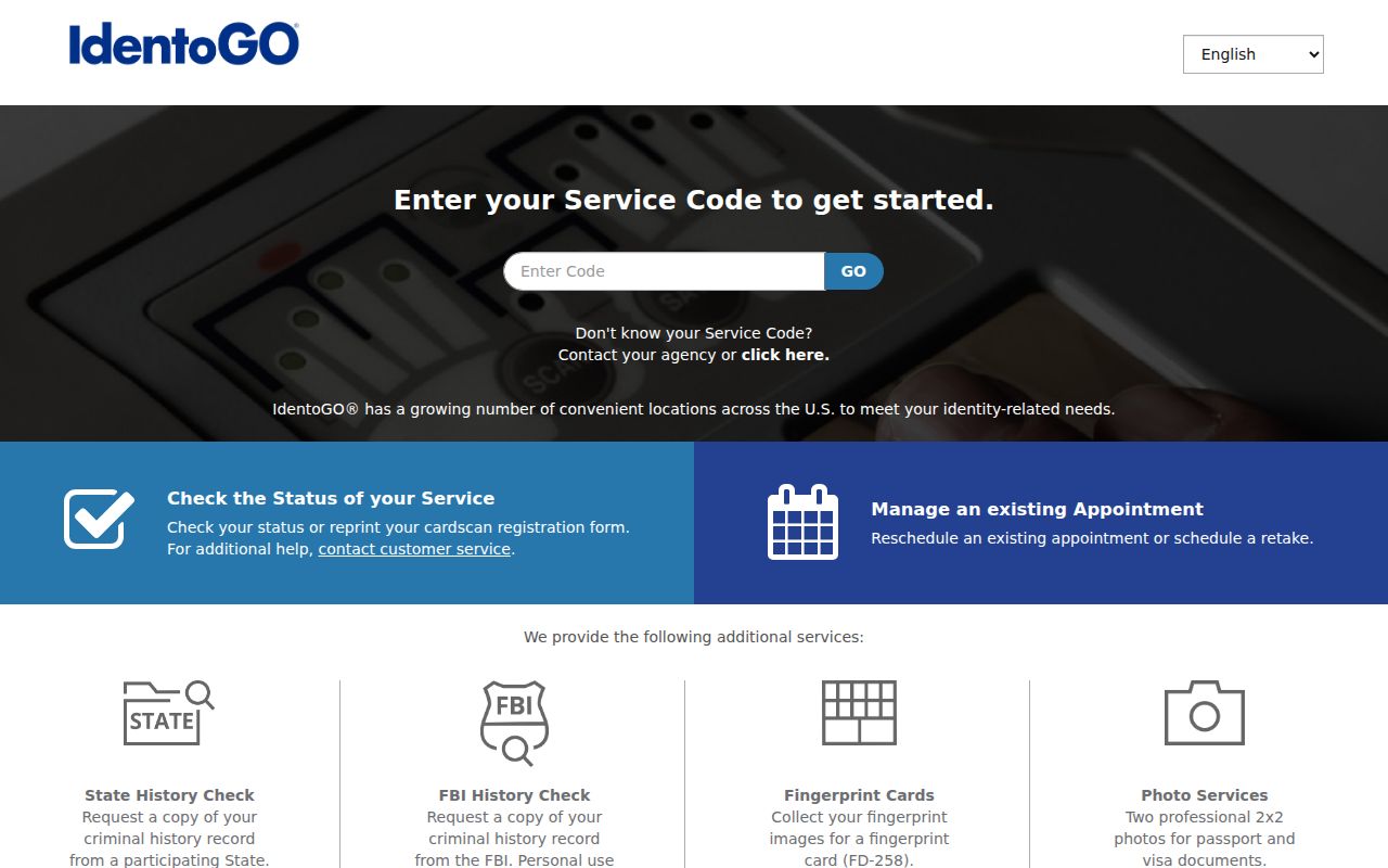 Camden County criminal history IdentoGO fingerprint enrollment portal
