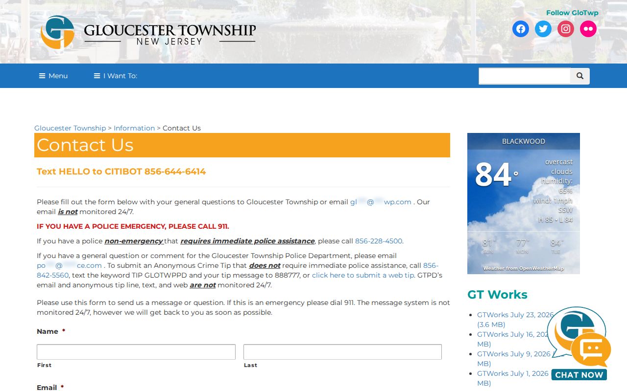 Camden County sex offender check contact for Gloucester Township